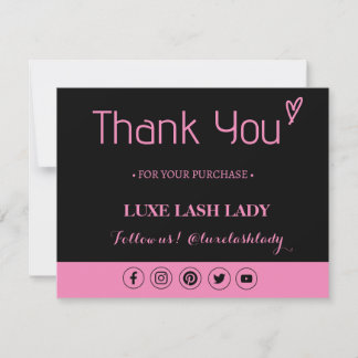 Anpassningsbar Logotyp Lash Business - tack för di Kort