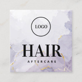 Anpassningsbar Logotyp Lila Guld Hair Aftercare Ca Fyrkantigt Visitkort