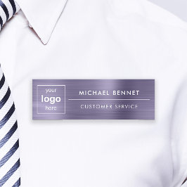 Anpassningsbar Logotyp Lila Professionell Business Namnbricka