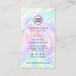 Anpassningsbar Logotyp Luxury HoloGraph Pastel Ra Visitkort