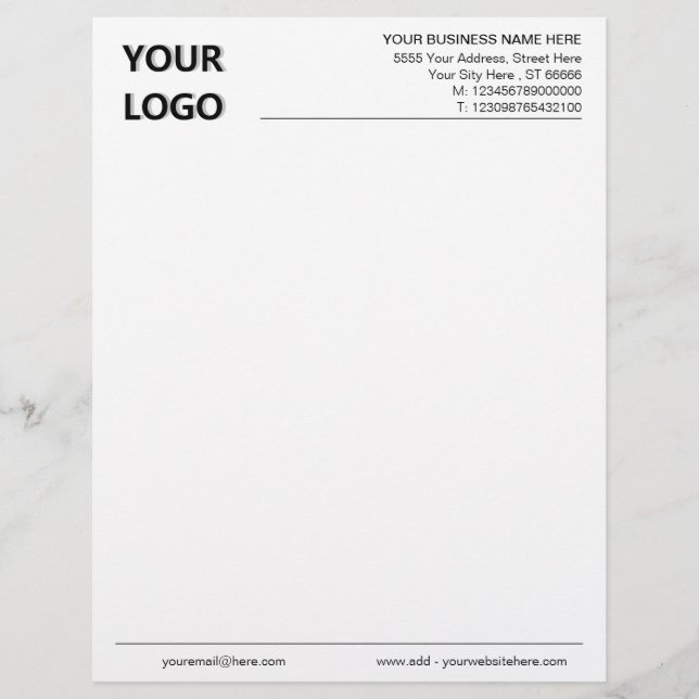 Anpassningsbar Logotyp mallen Business Letterhead Brevhuvud (Framsida)
