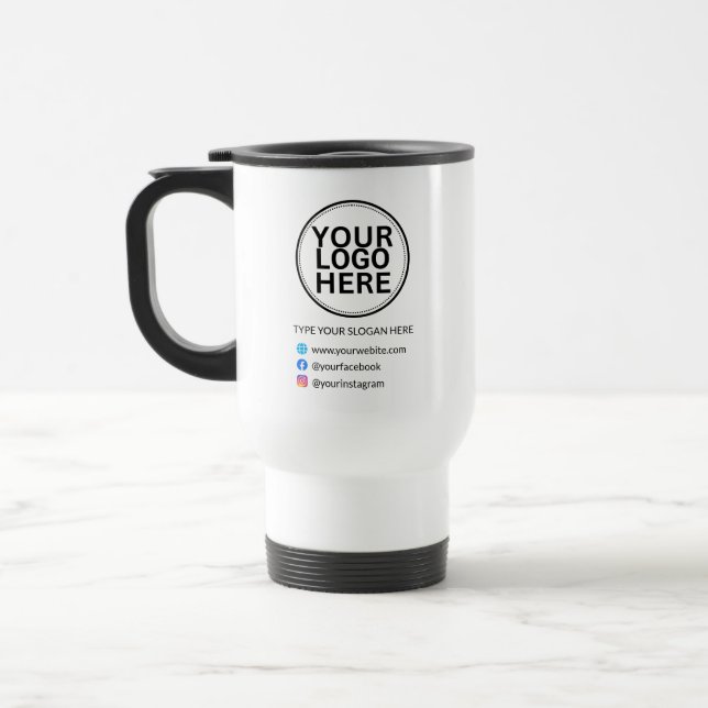 Anpassningsbar Logotyp med Slogan Social Resemugg (Vänster)
