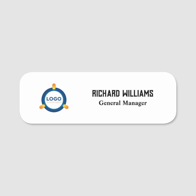 Anpassningsbar Logotyp medarbetare magneter eller  Namnbricka (Framsida)