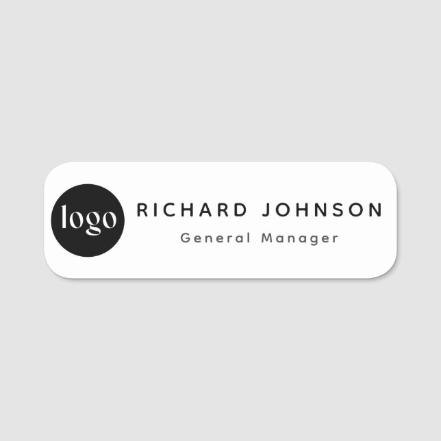 Anpassningsbar Logotyp medarbetare Magnetic eller  Namnbricka (Framsida)