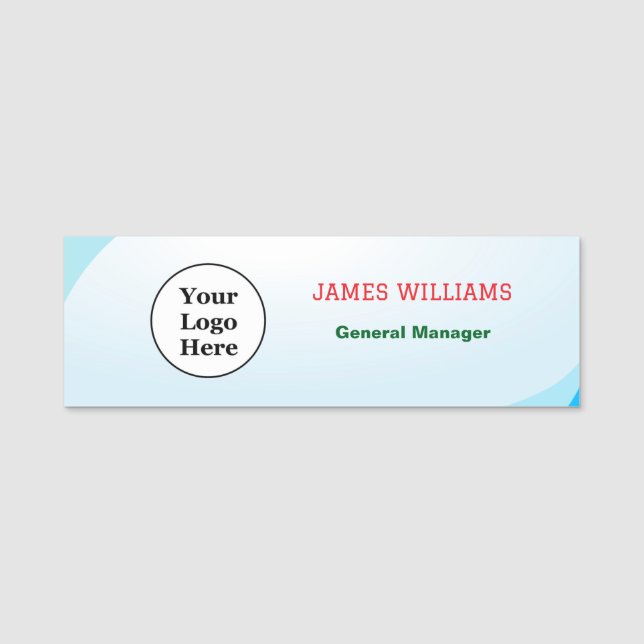 Anpassningsbar Logotyp medarbetare Magnetic eller  Namnbricka (Framsida)