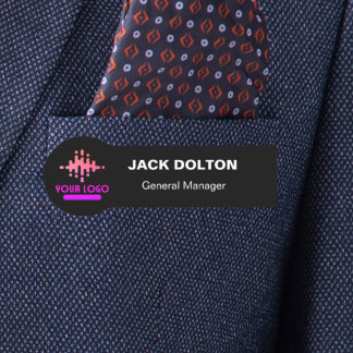 Anpassningsbar Logotyp medarbetare Magnetic eller  Namnbricka