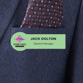 Anpassningsbar Logotyp medarbetare Magnetic eller  Namnbricka