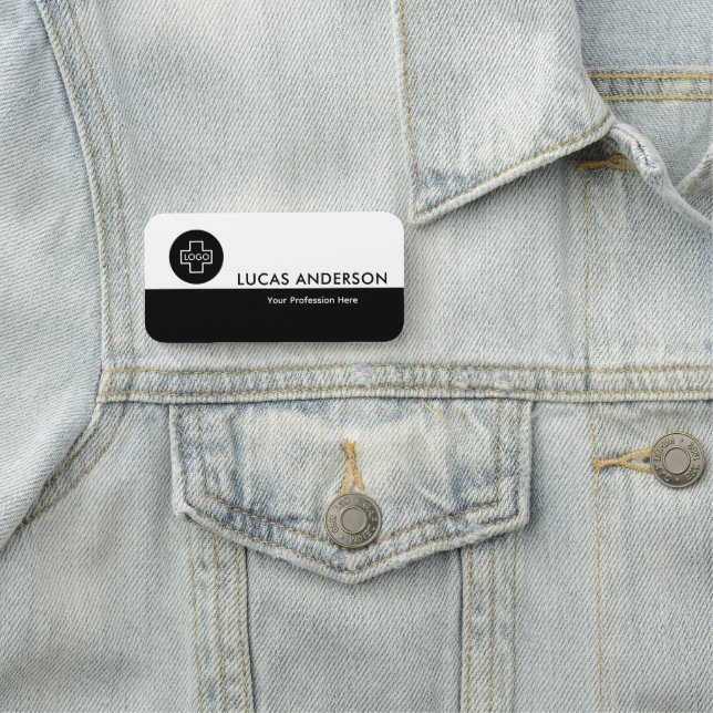 Anpassningsbar Logotyp medarbetare Magnetic eller  Namnbricka (På plats)