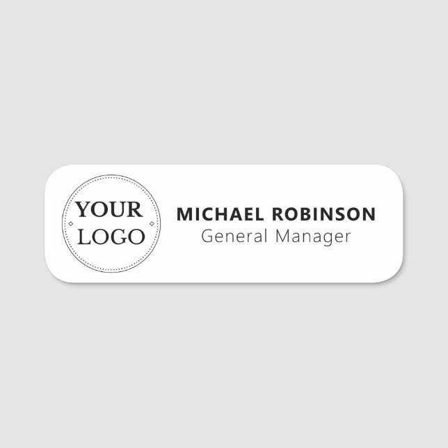 Anpassningsbar Logotyp medarbetare Magnetic eller  Namnbricka (Framsida)