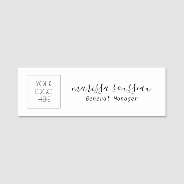 Anpassningsbar Logotyp medarbetare Magnetic eller  Namnbricka (Framsida)