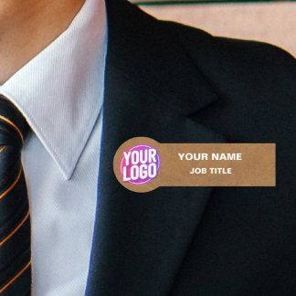 Anpassningsbar Logotyp, medarbetare Namn bricka Ma Namnbricka