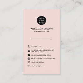 Anpassningsbar Logotyp Minimal  Rosa Social Media Visitkort