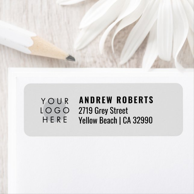 Anpassningsbar Logotyp - minimalistisk Grått Moder Returadress Etikett (Insitu)