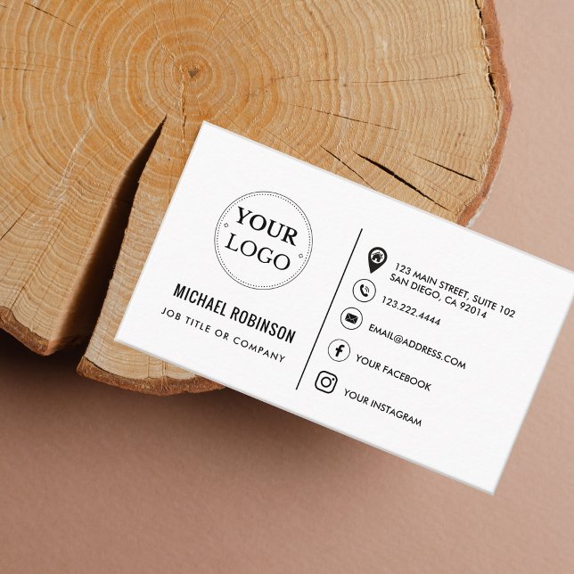 Anpassningsbar Logotyp Minimalistisk modern Social Visitkort (Skapare uppladdad)