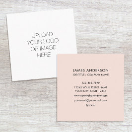 Anpassningsbar Logotyp Minimalistisk Rosa Fyrkantigt Visitkort