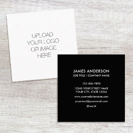 Anpassningsbar Logotyp - minimalistisk svartvitt Fyrkantigt Visitkort