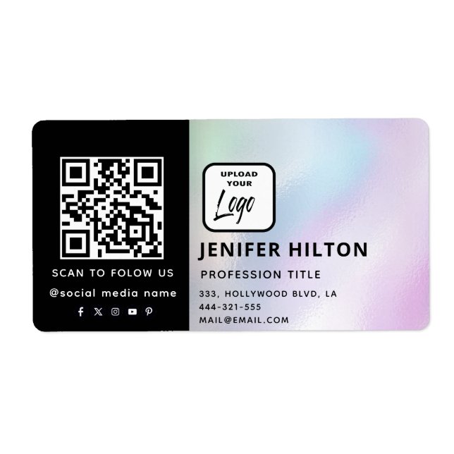 Anpassningsbar logotyp minimalistmedieikoner för s fraktsedel (Framsidan)