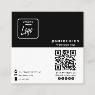 Anpassningsbar logotyp minimalistmedieikoner för s fyrkantigt visitkort
