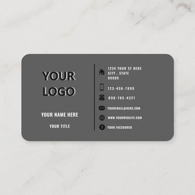 Anpassningsbar Logotyp Modern design Personligen F Visitkort (Baksida)