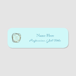 Anpassningsbar Logotyp Modern Elegant Aqua Turcos Namnbricka