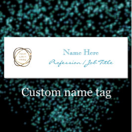 Anpassningsbar Logotyp Modern Elegant Aqua Turcos  Namnbricka