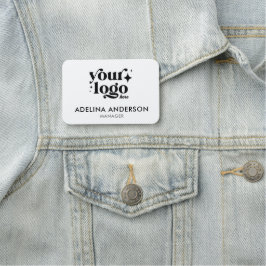 Anpassningsbar Logotyp Modern enkel ren medarbetar Namnbricka