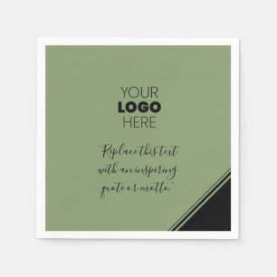 Anpassningsbar Logotyp Modern Linjer Black Grönt N Pappersservett