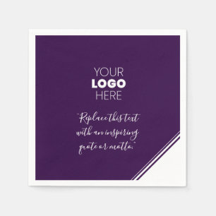 Anpassningsbar Logotyp Modern Linjer White Lila Na Pappersservett