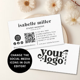 Anpassningsbar Logotyp Modern Minimal Social Media Visitkort