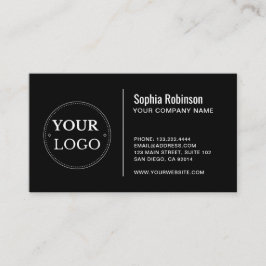 Anpassningsbar Logotyp Modern Minimalist Black Visitkort