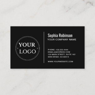 Anpassningsbar Logotyp Modern Minimalist Black Visitkort