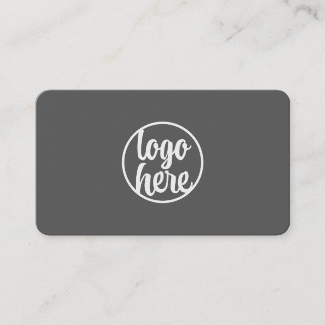 Anpassningsbar Logotyp Modern Minimalist Matte Grå Visitkort (Framsida)