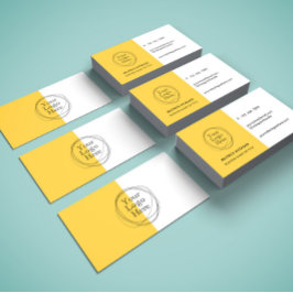 Anpassningsbar Logotyp Modern Minimalist Mustard G Visitkort