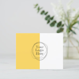 Anpassningsbar Logotyp Modern Minimalist Mustard G Vykort