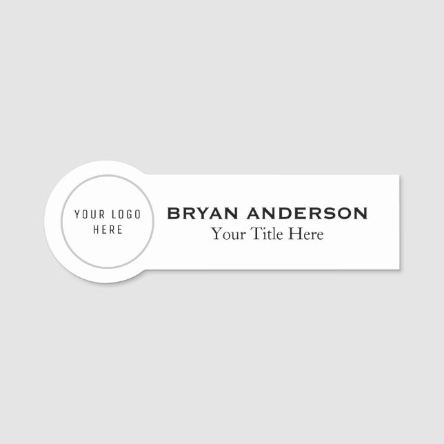 Anpassningsbar Logotyp Modern Minimalist Namn bric Namnbricka (Framsida)