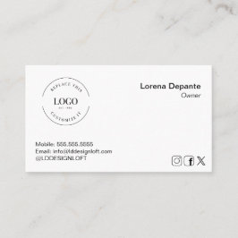 Anpassningsbar Logotyp Modern Minimalist Social Me Visitkort
