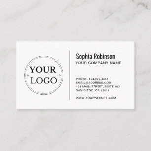 Anpassningsbar Logotyp Modern Minimalist White ell Visitkort