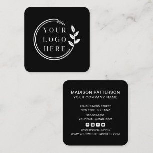 Anpassningsbar Logotyp Modern minimalistisk mediei Fyrkantigt Visitkort