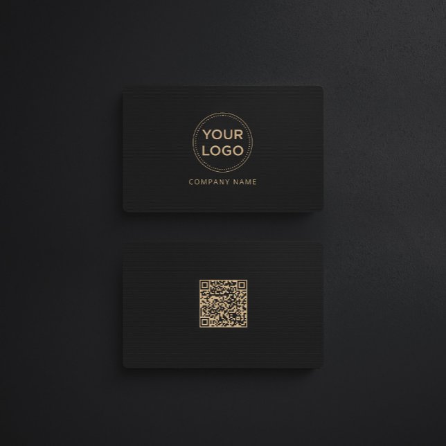 Anpassningsbar Logotyp Modern Minimalistisk QR-kod Visitkort (Skapare uppladdad)