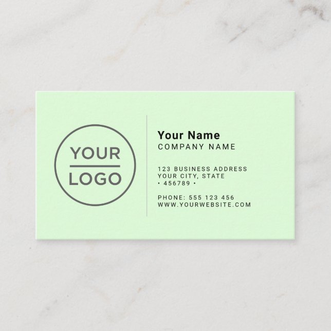 Anpassningsbar logotyp modern minimalistisk valfri visitkort (Framsida)