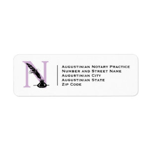 Anpassningsbar LOGOTYP Modern NOTARY AGENT Returad Returadress Etikett