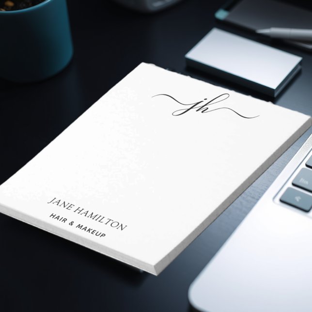 Anpassningsbar Logotyp Monogram-skript Namn Anteckningsblock (Skapare uppladdad)