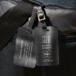 Anpassningsbar Logotyp Monogrammed Black Brushed M Bagagebricka<br><div class="desc">Anpassningsbar Logotyp Monogrammed Black Brushed Metall Luggage Tag. Anpassa den med din information och din logotyp.</div>