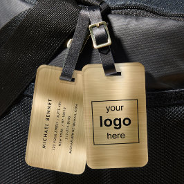 Anpassningsbar Logotyp Monogrammed Guld Brushed Me Bagagebricka