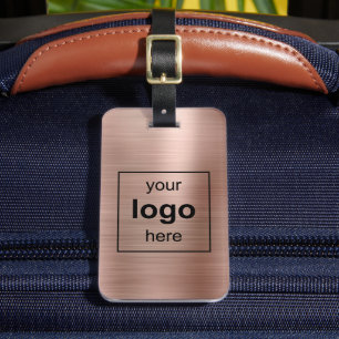 Anpassningsbar Logotyp Monogrammed Ro Guld Brushed Bagagebricka