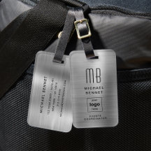 Anpassningsbar Logotyp Monogrammed Silver Grått Br