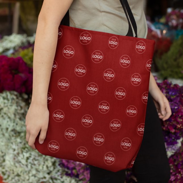 Anpassningsbar Logotyp Mönster Burgundy-reklamskyl Tygkasse (Skapare uppladdad)