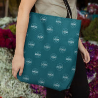 Anpassningsbar Logotyp Mönster Teal Promoting Tote
