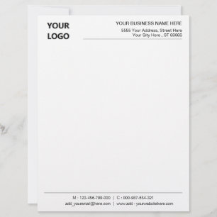 Anpassningsbar Logotyp Namn Adress Info Business L Brevhuvud