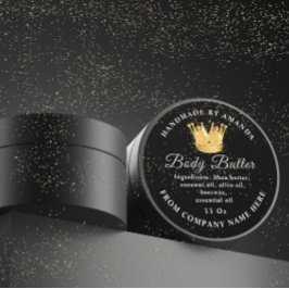 Anpassningsbar Logotyp Namn Body Butter SCrub Gold Runt Klistermärke